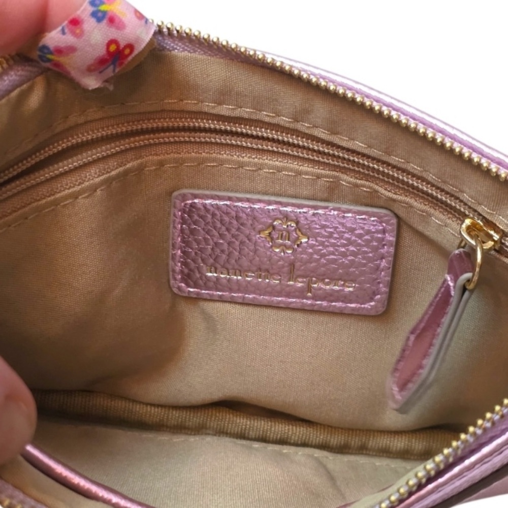 Nanette Lepore Metallic Pink Pebbled Wristlet - Picture 15 of 15